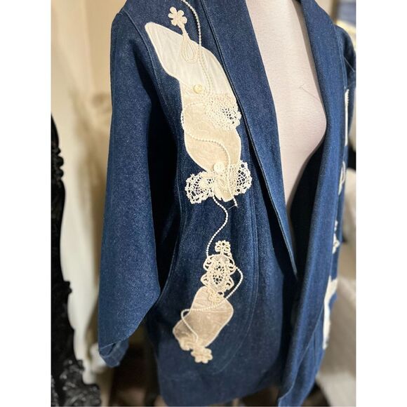 Vintage Pat Hardison Original Appliquéd Denim Jacket Size M - Picture 2 of 5